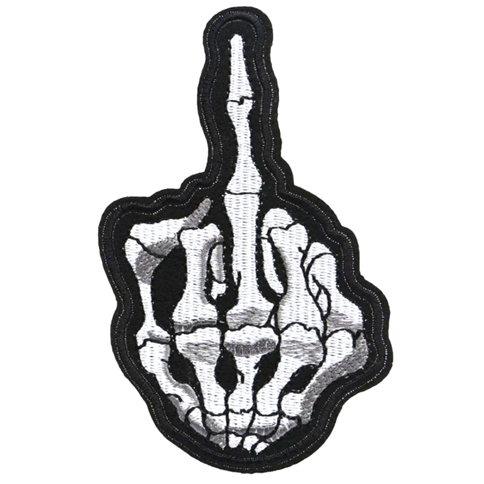 Skeleton Middle Finger Patch